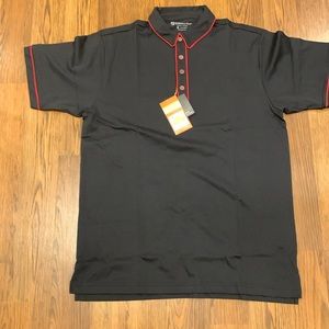 Eversole Run EVR-DRI PLUS Men’s Large Golf/ Polo Shirt. Black with Red NWT!
